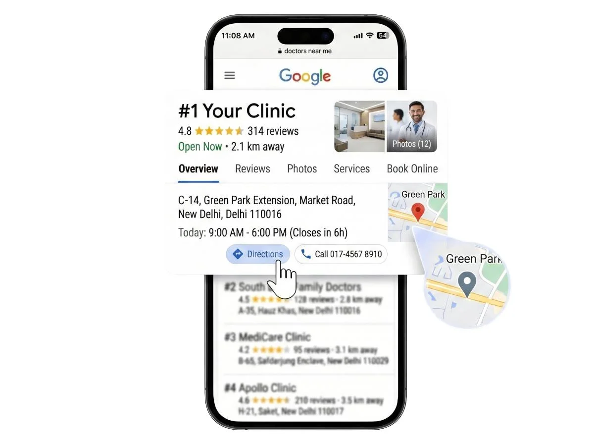 Google My Business Local SEO ranking mockup